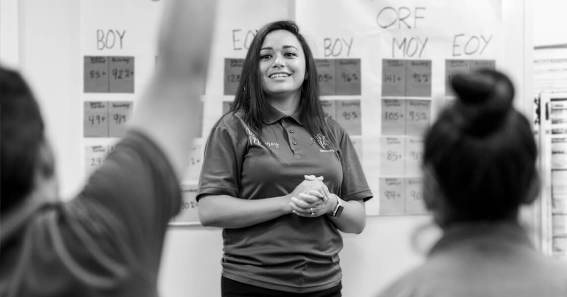 Teacher and students learning