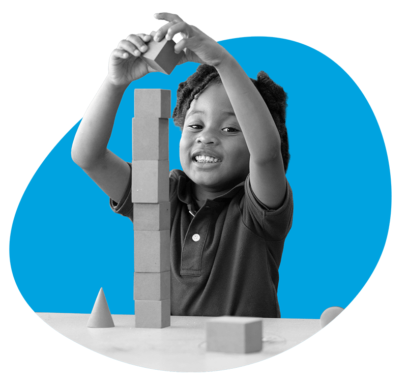 Pilgrim Rest student with building blocks