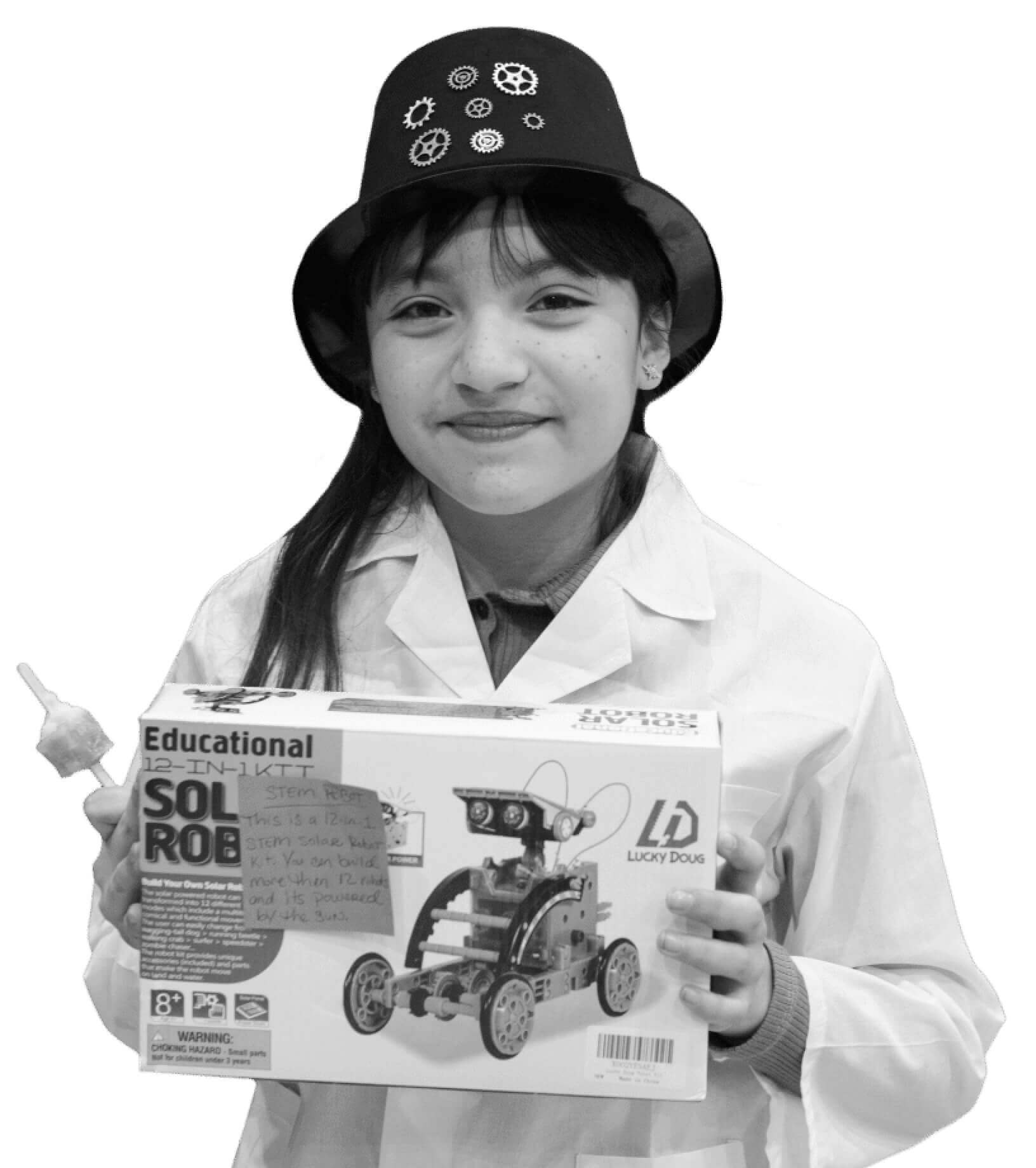 Student learning with a STEM kit