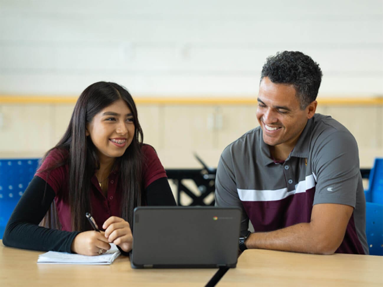 Student and faculty learning on computer