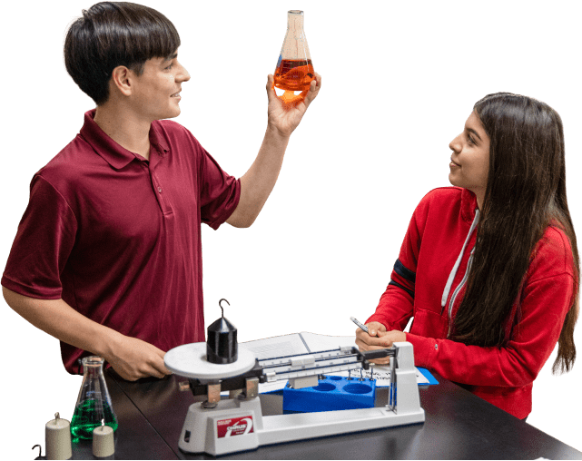 two students in lab