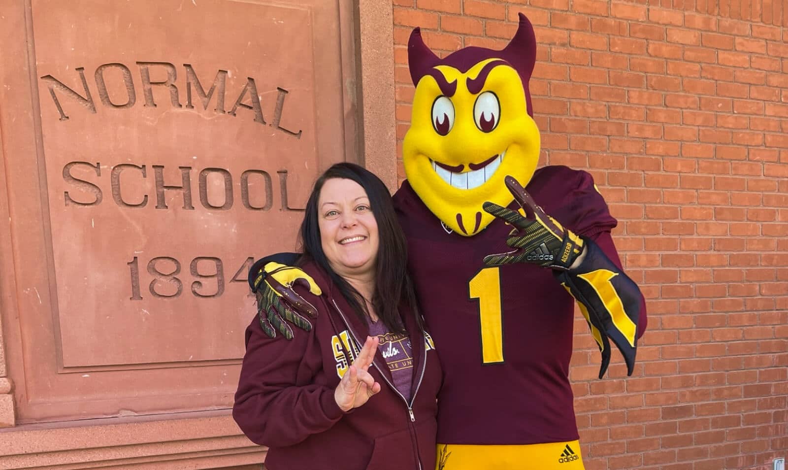 Danielle Serna with ASU mascot